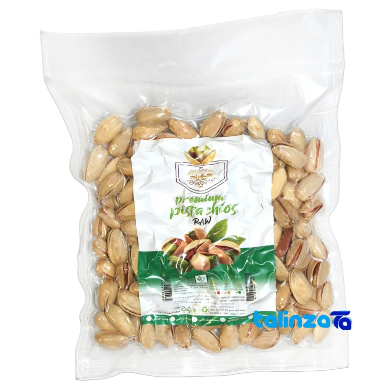 Front view of Goharbad Akbari Raw Pistachios design and key details