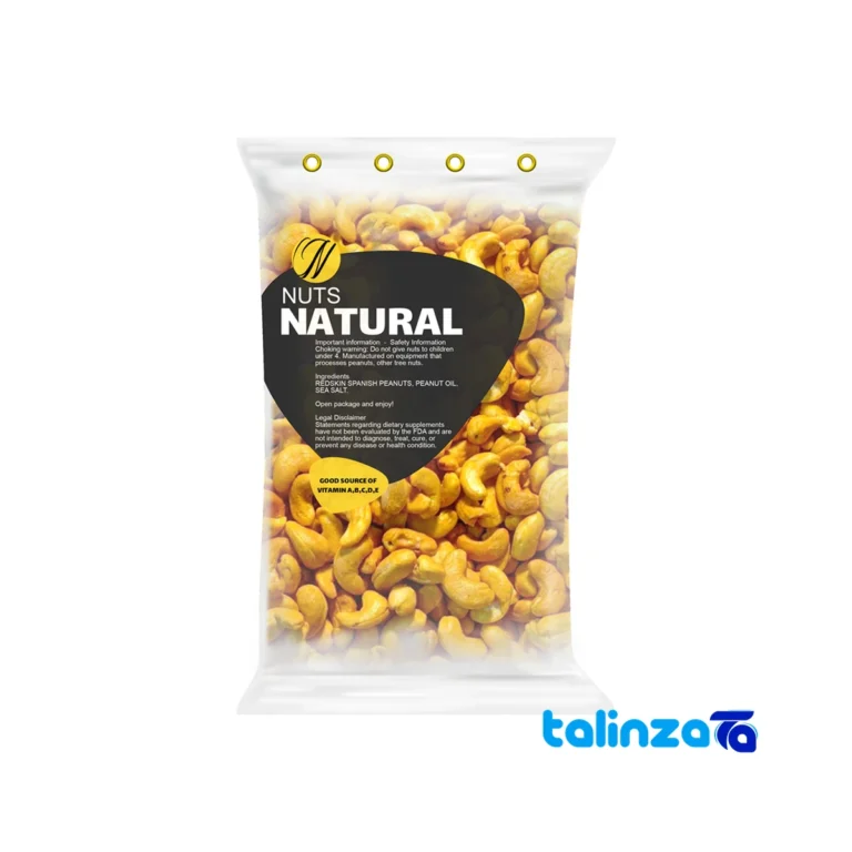 Natural Cashew Nuts with Saffron Flavor product labeling and brand (Package front)