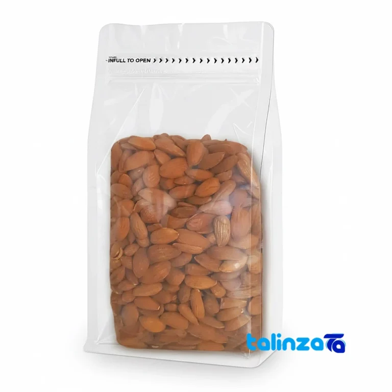raw almonds - Front view design and key details