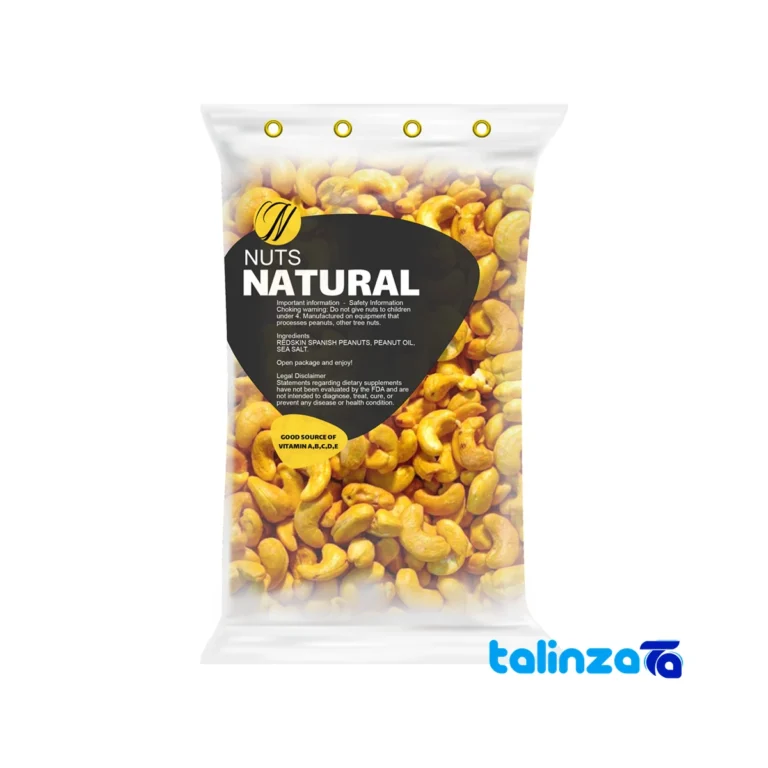 saffron cashews - Front view grade and packaging