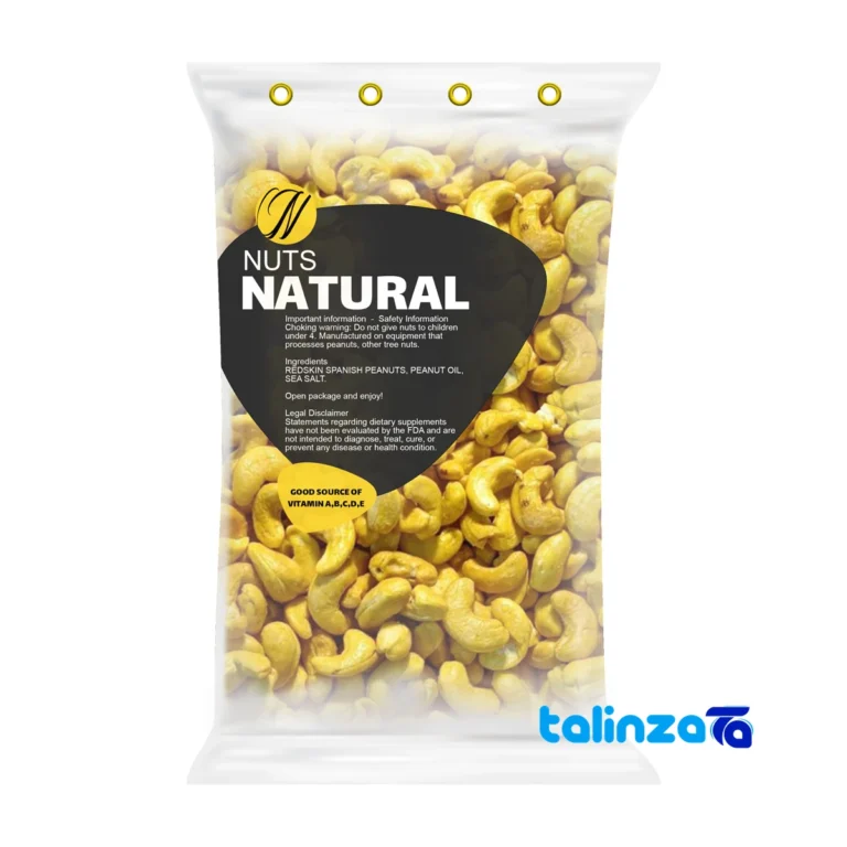 Natural Cashews Salted 1000 grams design and key details (Front view)