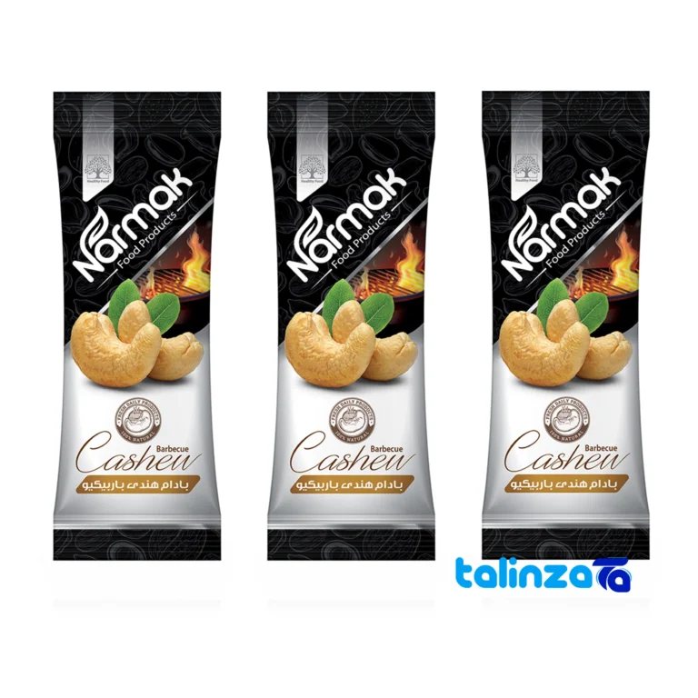 Narmak Cashews BBQ Flavor Pack of 3 design and key details (Front view)