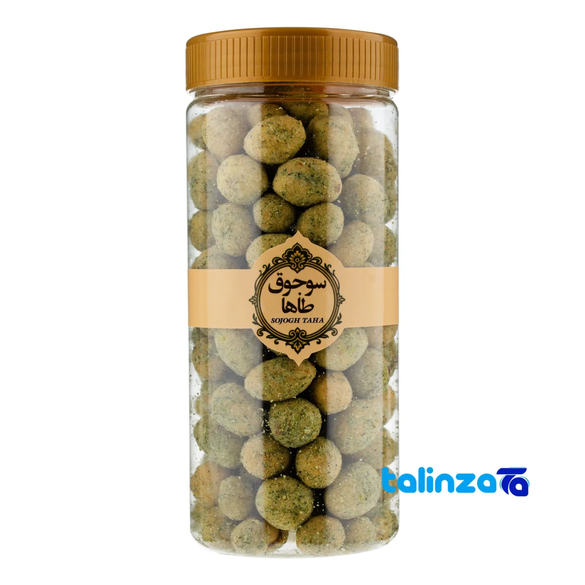 Taha Sujogh Onion Parsley Coated Peanuts - Front view showing design and key details