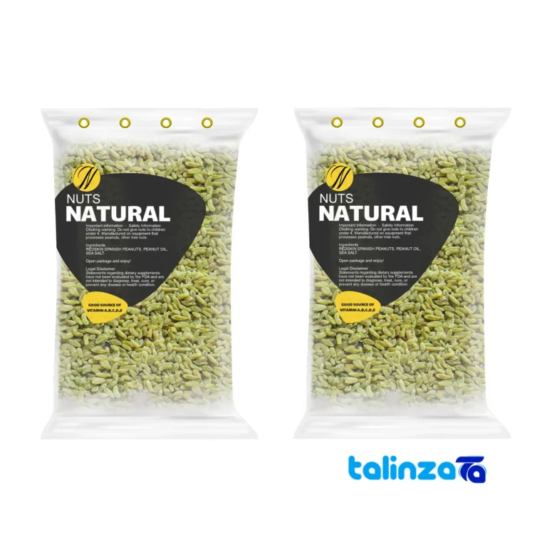 Front view of Natural Green Raisins Pack 2 design and key details