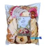 Front view of Sayan Mixed Dried Fruits Snack Plastic design and key details
