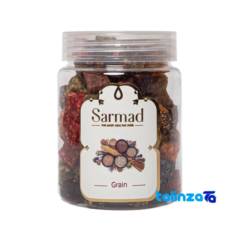 Sarmad Dried Fruit Cubes Mixed Variety - Front view showing design and key details