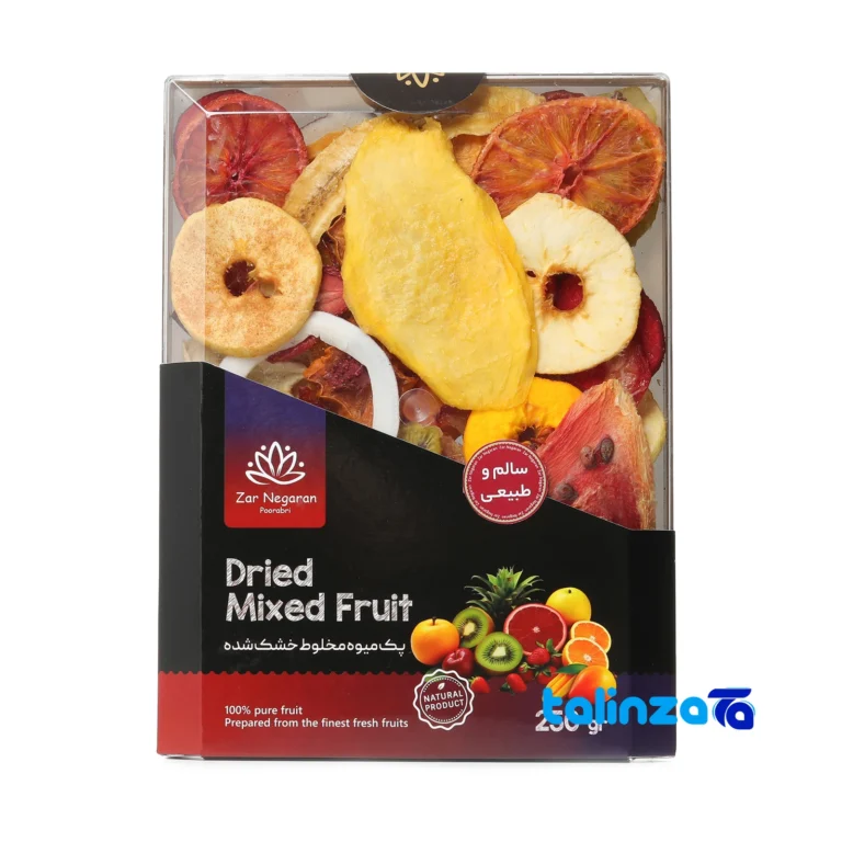 Zar Dried Mixed Fruit Organic design and key details (Front view)
