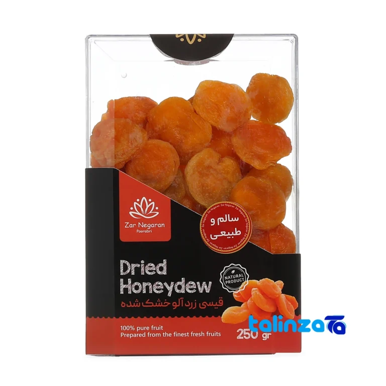Front view of Zarngaran Dried Apricot Delight 250 grams design and key details