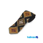 Handmade Men's Tie - Front view saffron grade and packaging