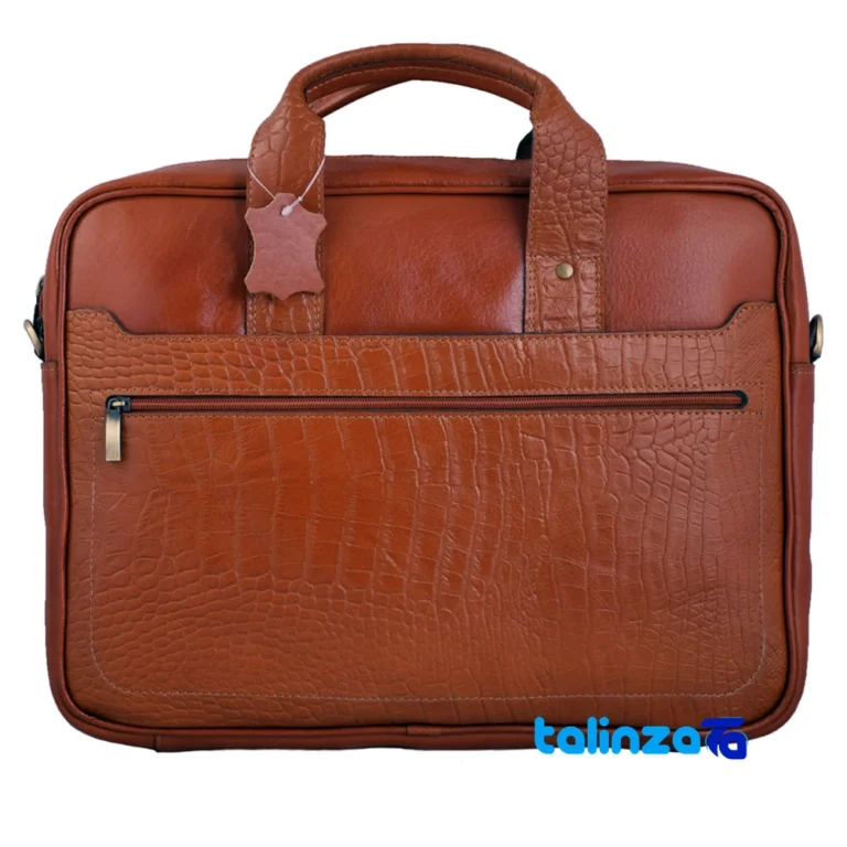 handmade leather handbag - Front view design and key details