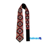 Front view of Parizad Tie Blue Embroidery design and key details