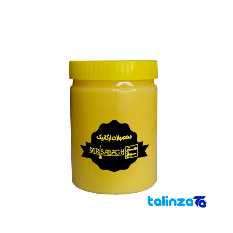 Front view of Mister Sabgh Premium Yellow Cow Ghee 1000 grams design and key details