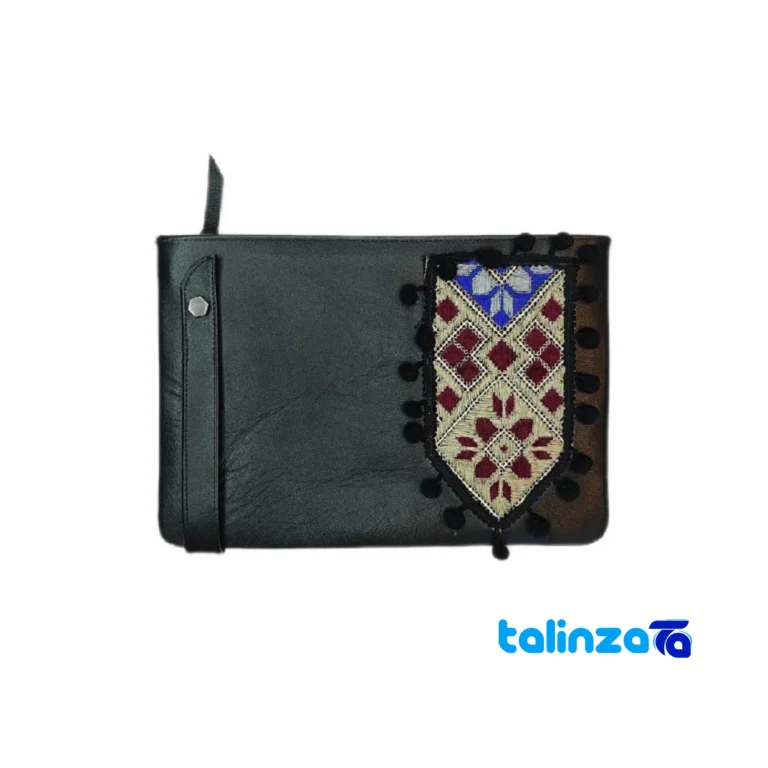Handcrafted Leather Tote Bag - Front view design and key details