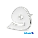 Handcrafted Women's Brooch - Silver Design and key details (Front view)