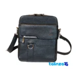 leather messenger bag - Front view design and key details