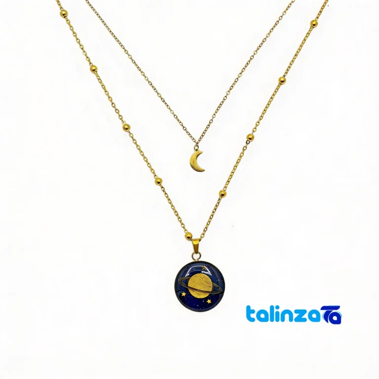Gold Women's Necklace - Front view design and key details