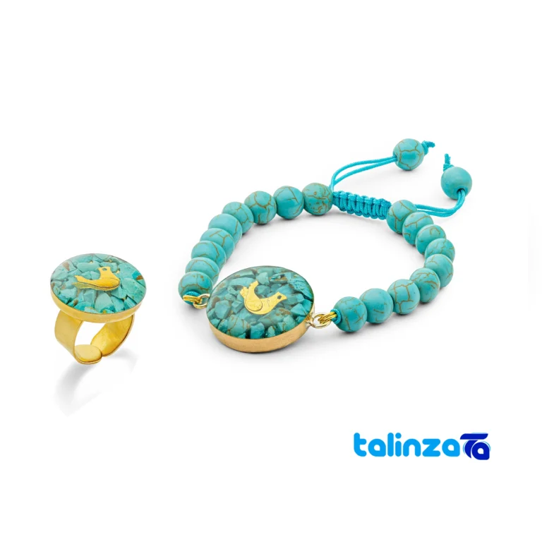 Altin Honar Handmade Jewelry Set - Bird Design - Front view showing and key details
