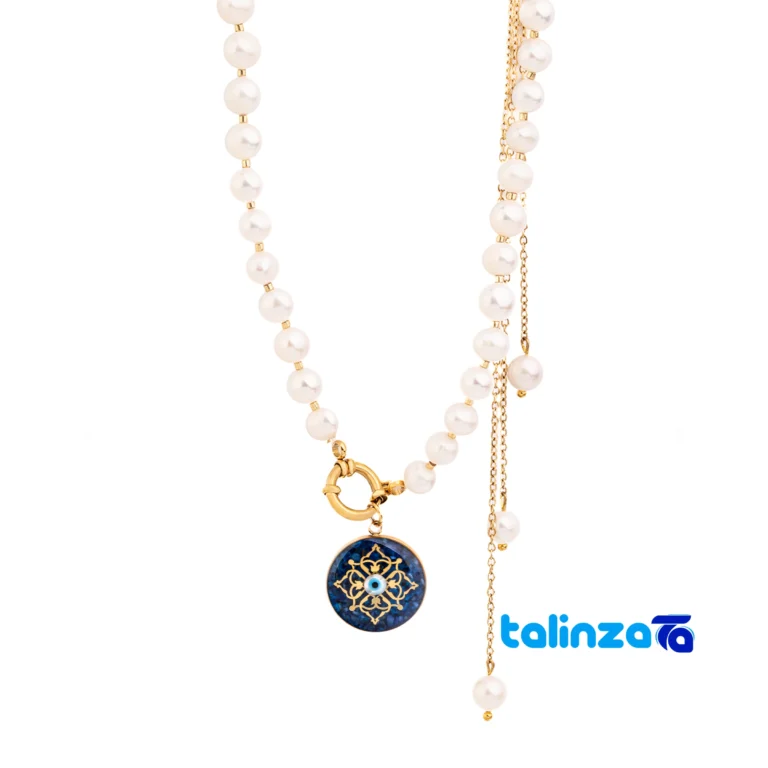Elon Women's Necklace Pearl Pendant Detachable design and key details (Front view)