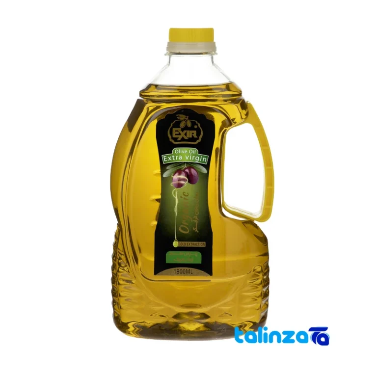 Front view of Exir Extra Virgin Olive Oil Organic 1650 grams design and key details