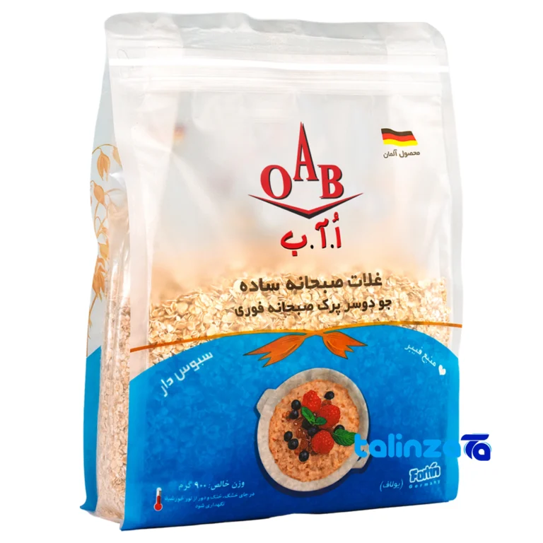 OAB Oat Flakes Breakfast Cereal (Oatmeal) - Front view showing design and key details
