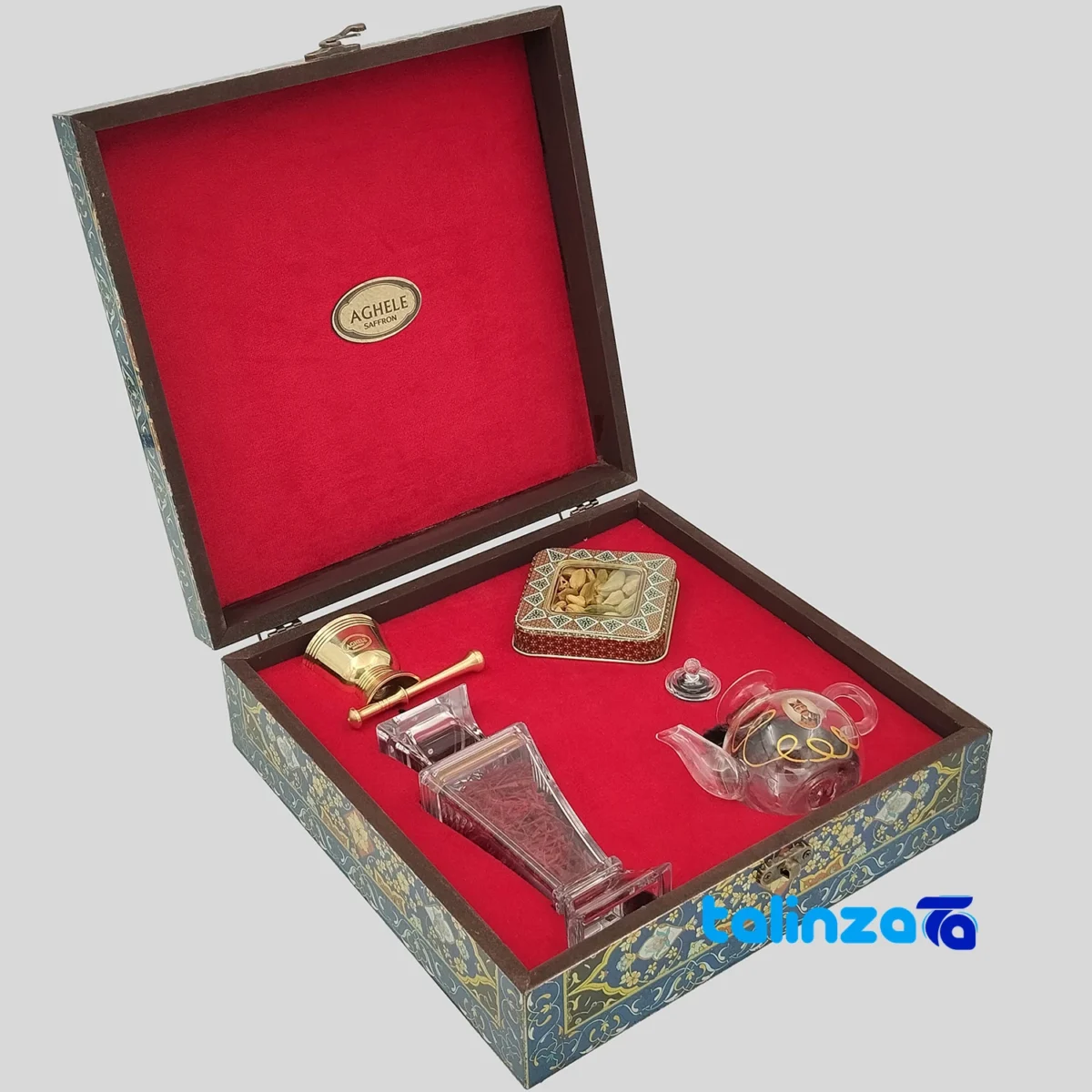 Aghile Saffron Gift Box Premium Quality - Package front showing product labeling and brand