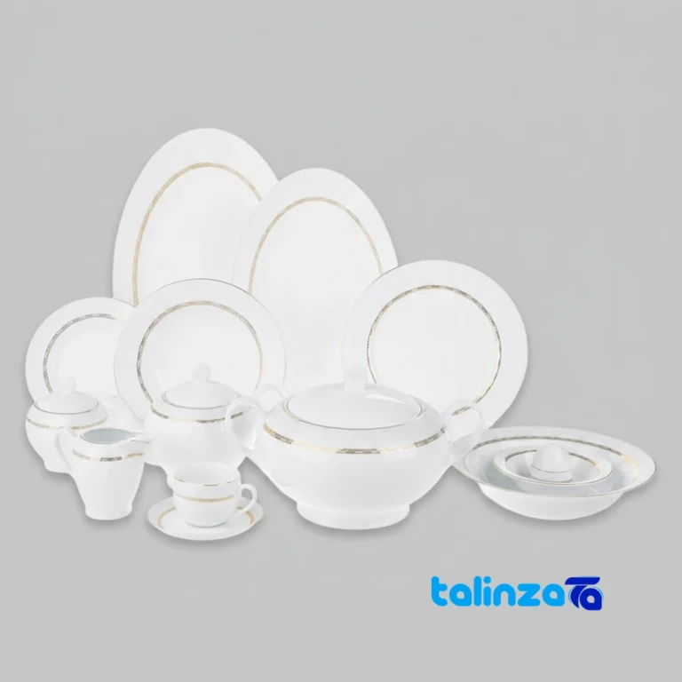 Zarin Iran Hadiye Dinnerware Set Elegant Design - Front view showing and key details