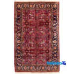 Full spread of Handwoven Persian Rug Geometric Design Red overall layout