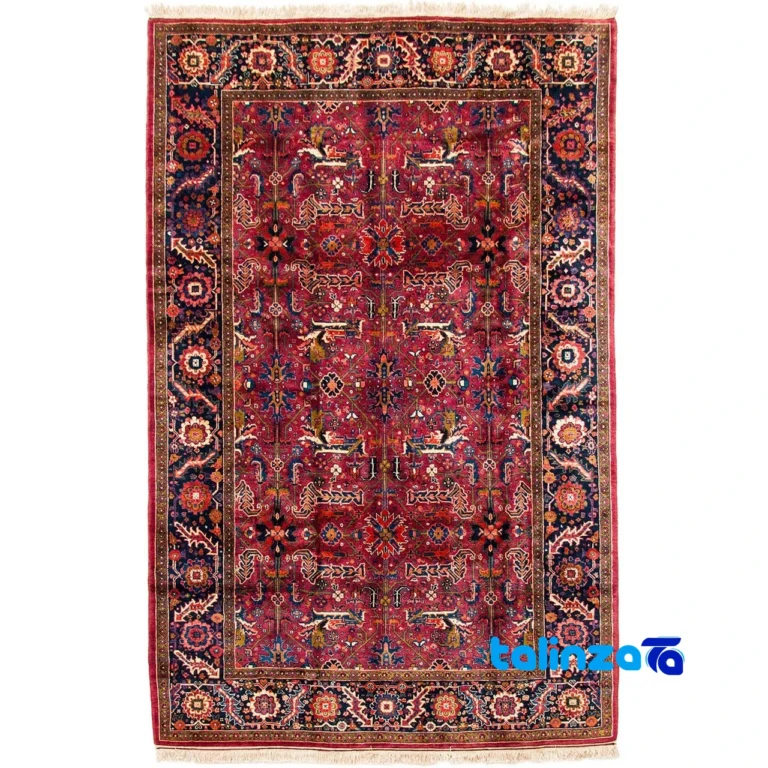 Full spread of Handwoven Persian Rug Geometric Design Red overall layout