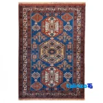 Khorasan Handwoven Rug Blue Geometric Design overall layout (Full spread)