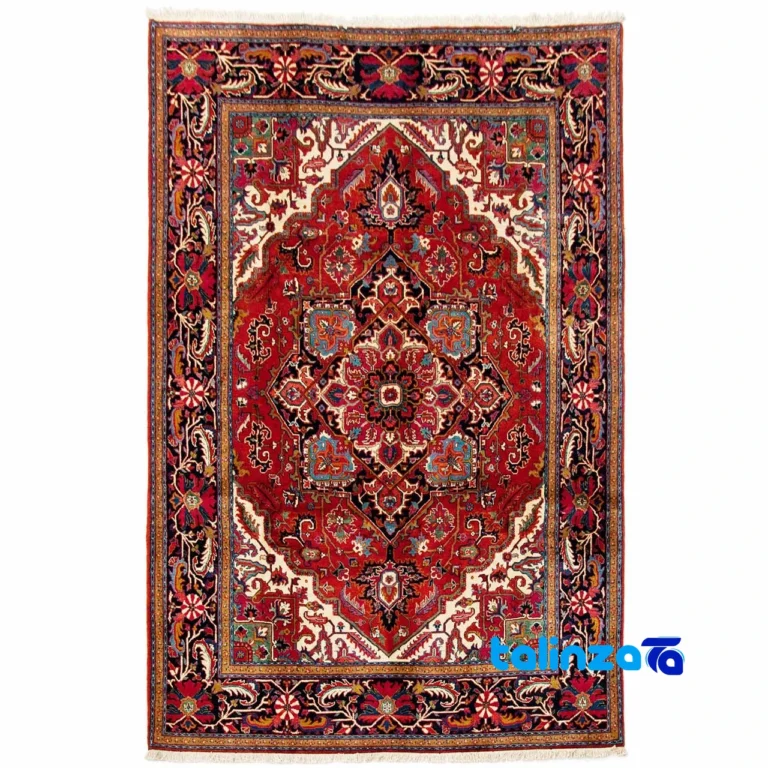 Handwoven Carpet 10.02m² Geometric Design Red - Top view showing pattern and color tone