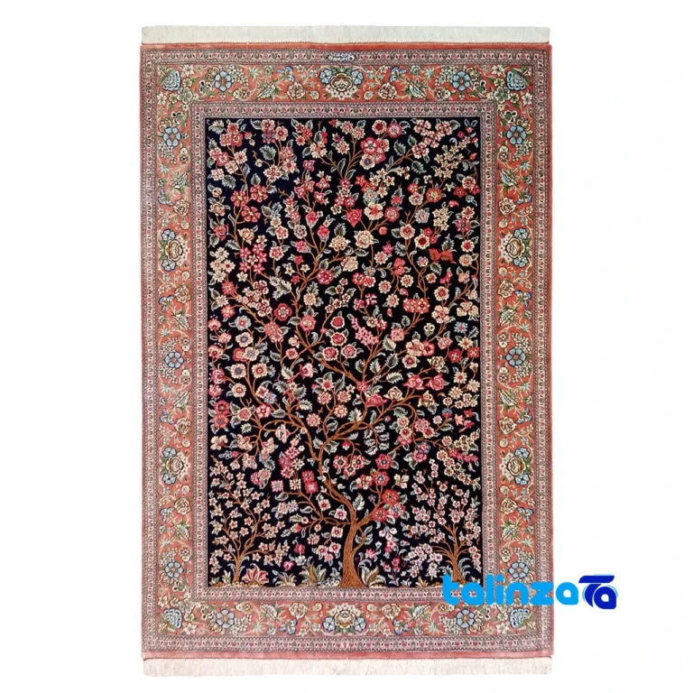 Handwoven Silk Rug - Top view pattern and color tone