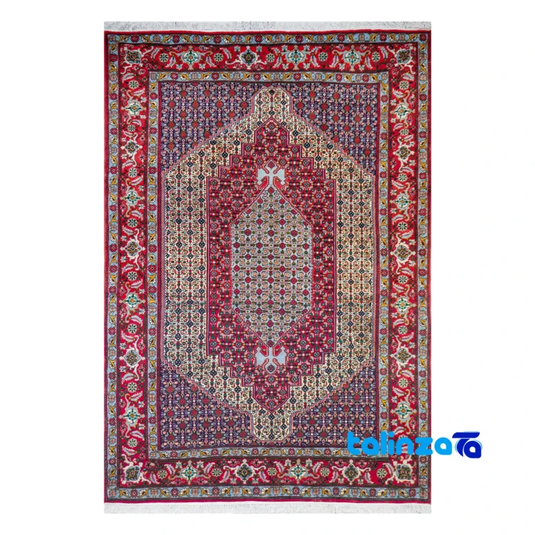 Sanandaj Handwoven Rug Fish Design - Top view showing pattern and color tone