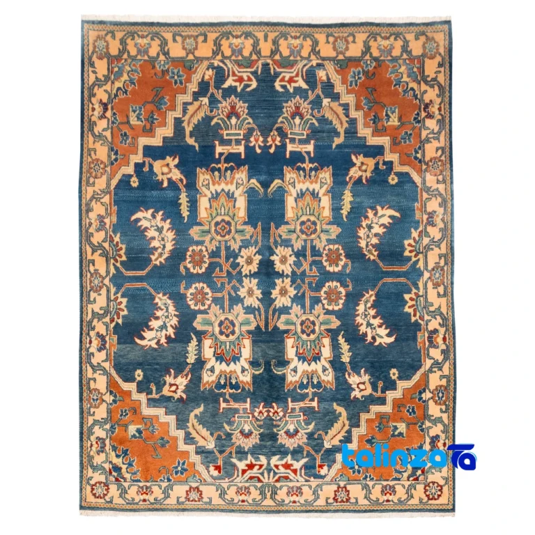 Top view of Si Persia Handwoven Rug Elegant Blue Design pattern and color tone