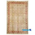 Handwoven Kashan Rug Unique Design - Top view showing pattern and color tone