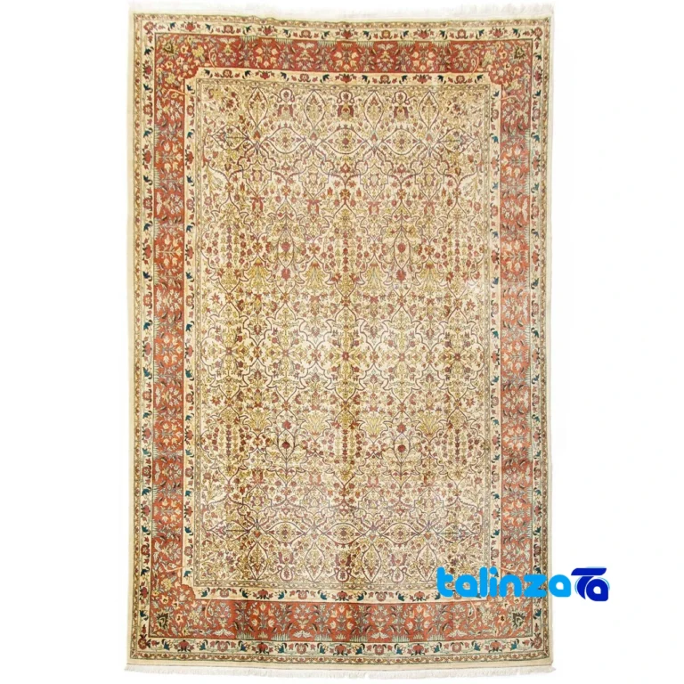Handwoven Kashan Rug Unique Design - Top view showing pattern and color tone