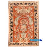 Handcrafted Persian Rug Unique Floral Design 201 x pattern and color tone (Top view)