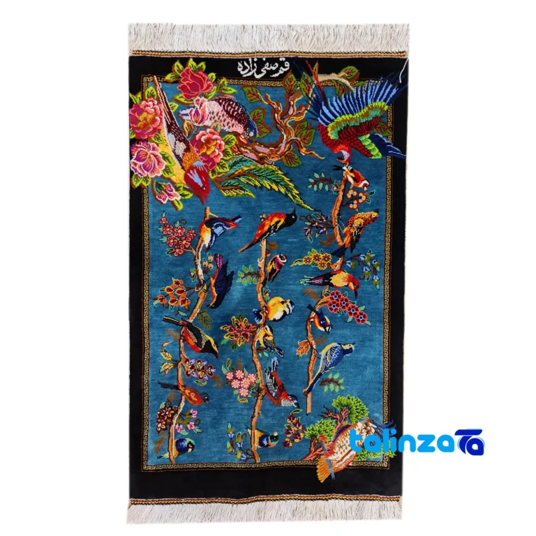 Safi Zadeh Handwoven Rug Rectangular Design - Full spread showing overall layout