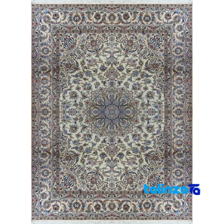 Top view of Nain Handwoven Carpet Traditional Design pattern and color tone