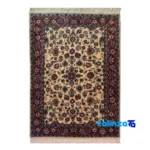 Turkmen Design Handwoven Area Rug Cream Hand washable pattern and color tone (Top view)