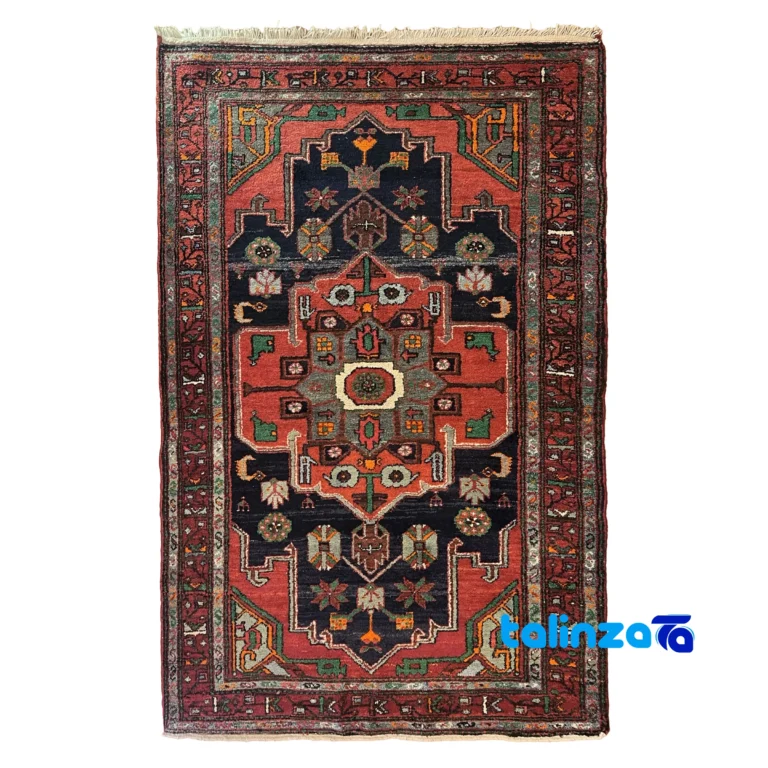 Full spread of Turkmen Handwoven Area Rug Red Hand wash only overall design layout