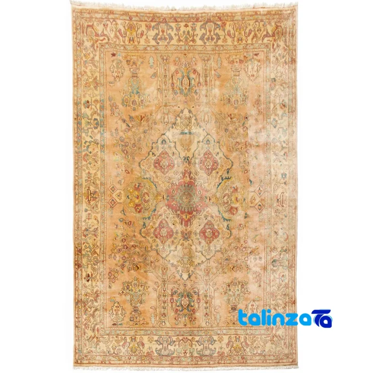 Handwoven Carpet 11m² Peach Design 102008 289 x - Top view showing pattern and color tone
