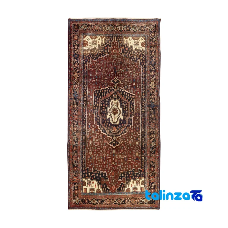 Kurdish Handwoven Carpet Antique Design pattern and color tone (Top view)