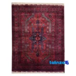 Top view of Handwoven Carpet Red Luxurious Design Hand wash pattern and color tone