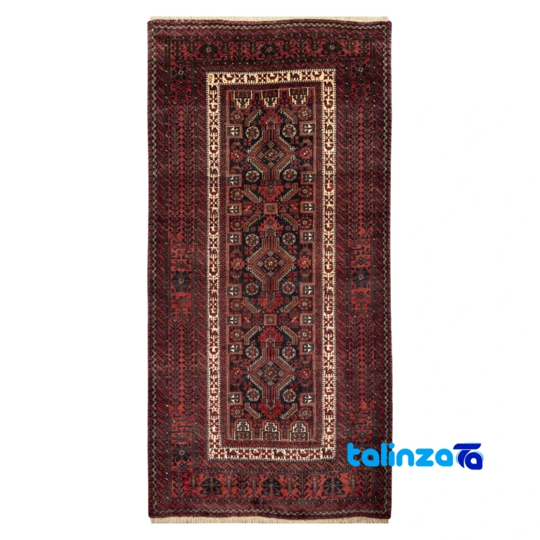 Baloch Handwoven Rug Model 19.11.3145 Navy Blue 293x103x1 cm pattern and color tone (Top view)