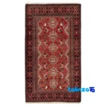 Full spread of Handcrafted Baluch Rug Model 19.34.2793 overall design layout