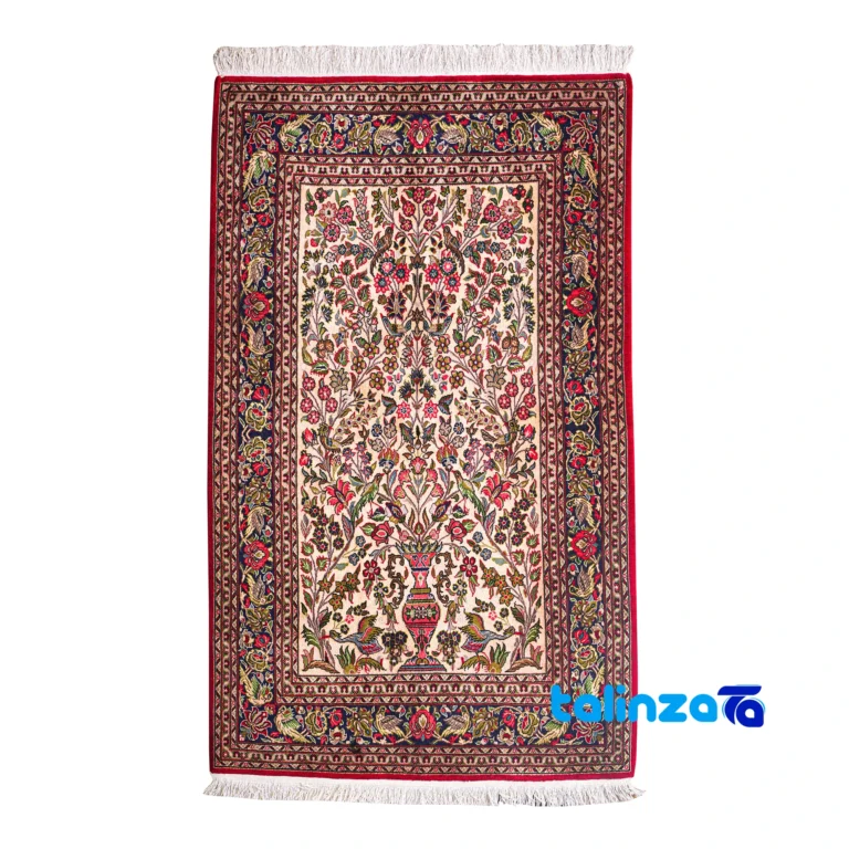 Persian Handwoven Carpet Qom Floral Design overall layout (Full spread)