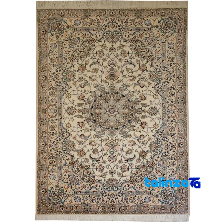 Nain Traditional Handmade Carpet Natural Colors overall design layout (Full spread)
