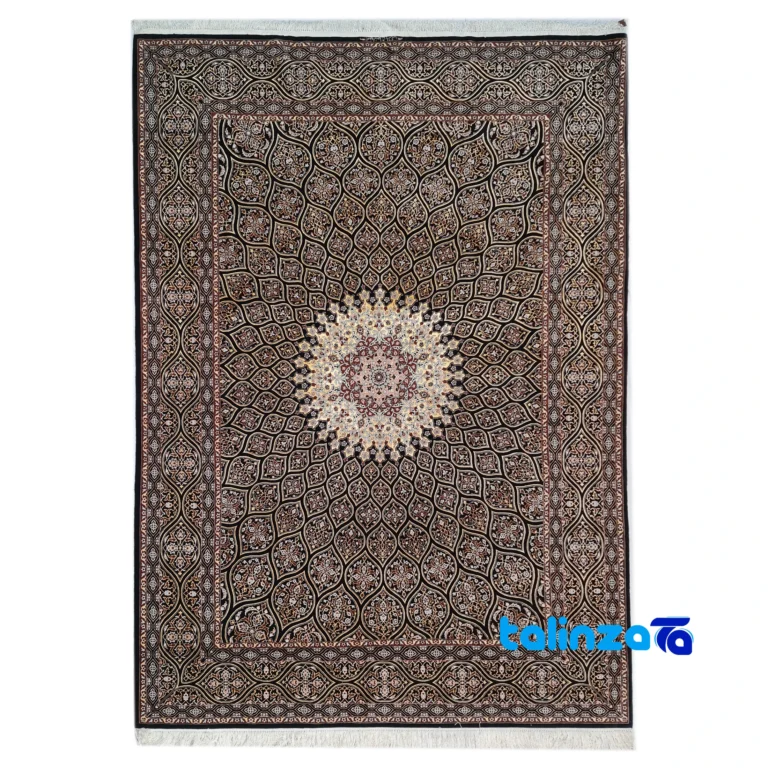 Haj Bagheri Handwoven Carpet Black overall design layout (Full spread)