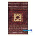 Top view of Handwoven Persian Carpet Model Baluch pattern and color tone