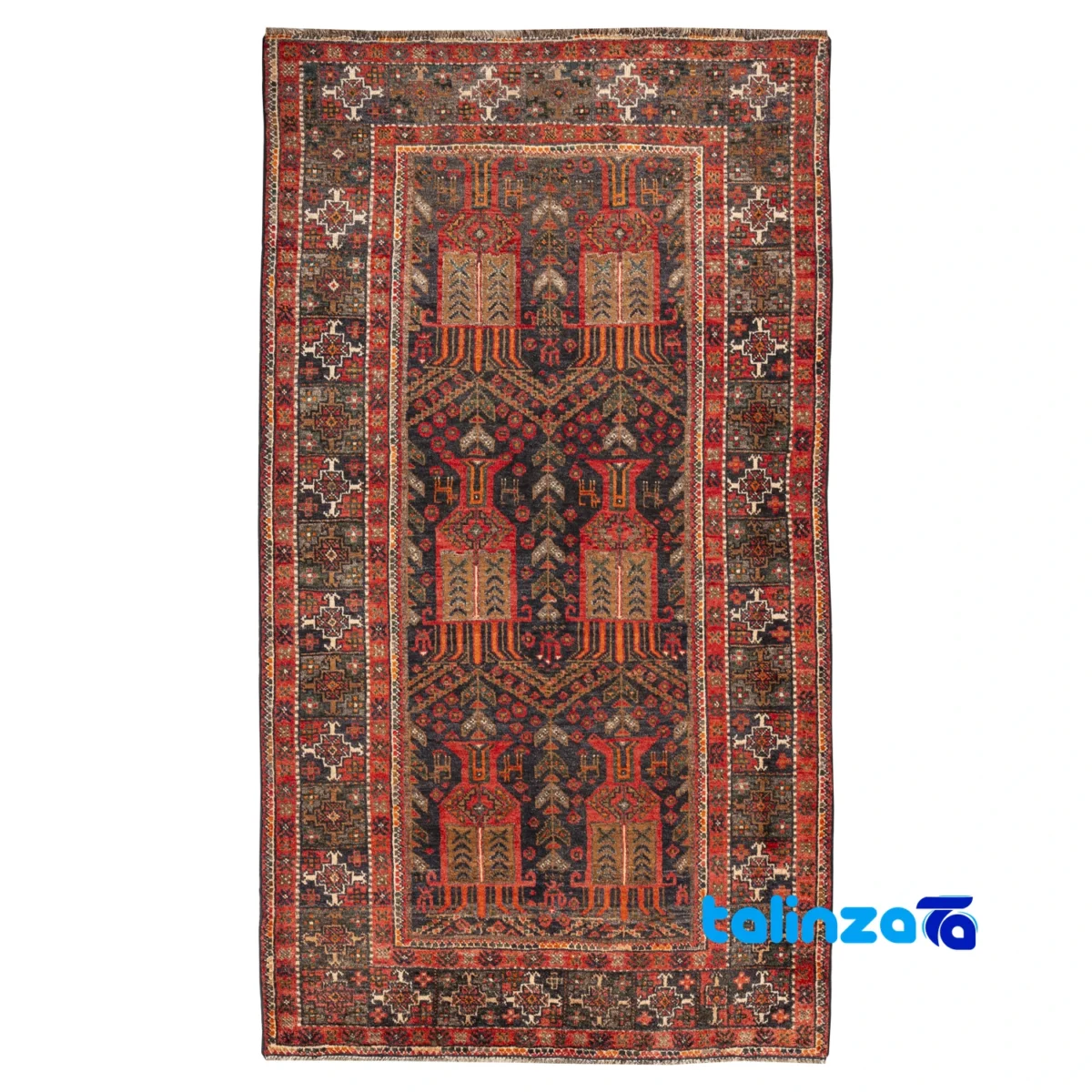 Top view of Baloch Handwoven Carpet Stunning Design pattern and color tone